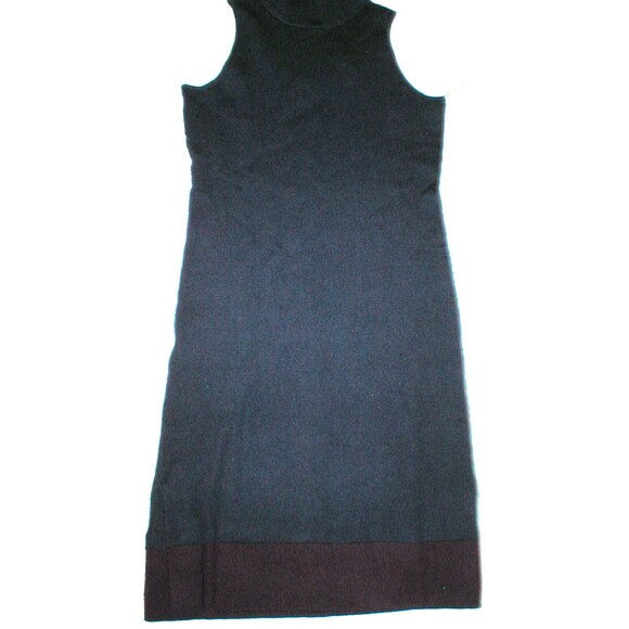 NWT New Womens Athleta L Sleeveless Sweater Dress Navy Dark Blue Purple Slits - Picture 4 of 7